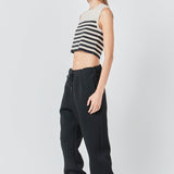 Striped Knit Sleeveless Top