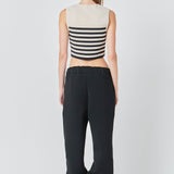 Striped Knit Sleeveless Top