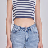 Striped Knit Sleeveless Top