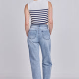Striped Knit Sleeveless Top