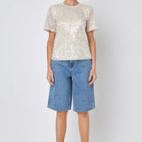 GREY LAB-Sequin Open Back Top-TOPS available at Objectrare
