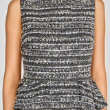Sequin Textured Peplum Top