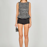 Sequin Textured Peplum Top