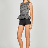 Sequin Textured Peplum Top