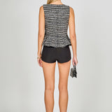 Sequin Textured Peplum Top