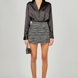 Sequin Textured Mini Skirt