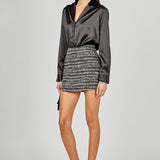 Sequin Textured Mini Skirt