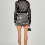 Sequin Textured Mini Skirt