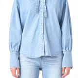 GREY LAB-Denim Shirt with Tie-SHIRTS & BLOUSES available at Objectrare