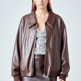 Oversized Faux Leather Jacket