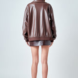 Oversized Faux Leather Jacket