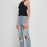 Ribbed Racer Back Slick Tank