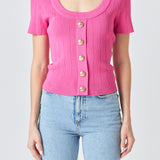 Shank Button Knit Top
