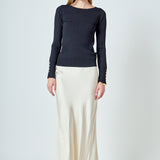 Lurex Buttoned Long Sleeve Top