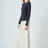 Lurex Buttoned Long Sleeve Top