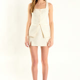 Tweed Front Slit Mini Skirt