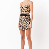 Leopard Knit Mini Skirt
