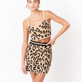 Leopard Knit Mini Skirt