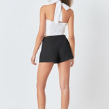 Halter Loop Ruched Top