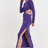 Long Sleeve Open-Back Maxi Dress - Final sale