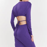 Long Sleeve Open-Back Maxi Dress - Final sale