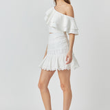 Ruffled One Shoulder Top