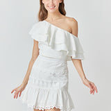 Ruffled One Shoulder Top