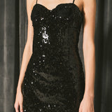 Sequin Flower Mini Dress