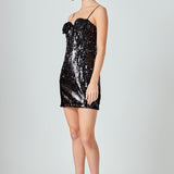 Sequin Flower Mini Dress