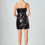 Sequin Flower Mini Dress