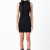 Mock Neck Sleeveless Knit Mini Dress