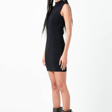 Mock Neck Sleeveless Knit Mini Dress