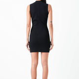 Mock Neck Sleeveless Knit Mini Dress