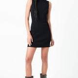 Mock Neck Sleeveless Knit Mini Dress