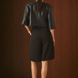 Faux Leather Cropped Jacket