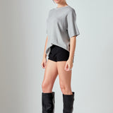 Lurex Short Sleeves Knit Top