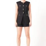 Gold Pointed Long Vest