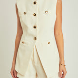 Gold Pointed Long Vest