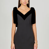 Velvet Detail Mini Dress