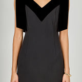 Velvet Detail Mini Dress
