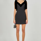 Velvet Detail Mini Dress