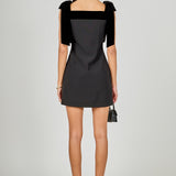 Velvet Detail Mini Dress