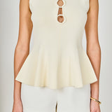 Ring Detailed Flare Knit Top