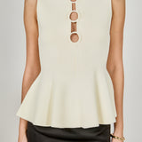 Ring Detailed Flare Knit Top