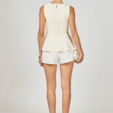 Ring Detailed Flare Knit Top