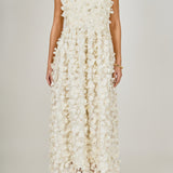 3D Floral Sleeveless Midi Dress