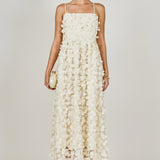 3D Floral Sleeveless Midi Dress