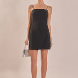 Rhinestone Bow Mini Dress