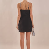 Rhinestone Bow Mini Dress