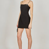 Rhinestone Bow Mini Dress